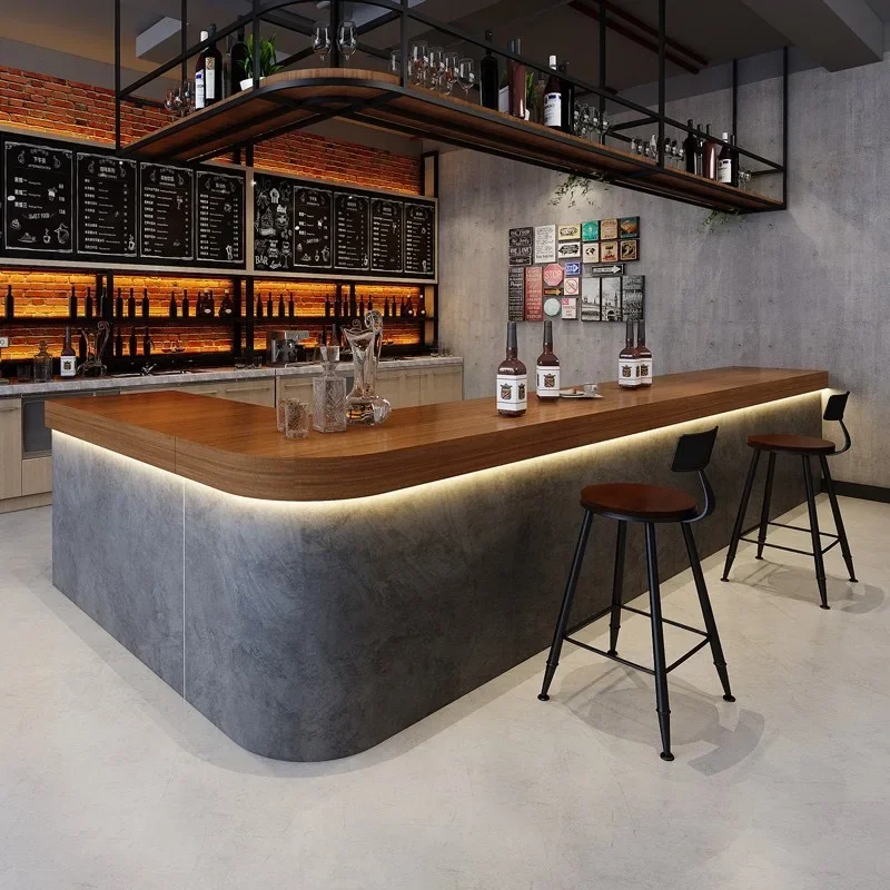 Metal wine storage cabinet wine rack shelf with light against the wall bar rack display case
