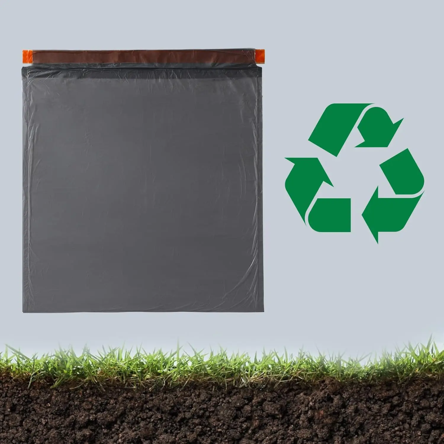 Drawstring Closure Design Garbage Bag with Strong Load-bearing Capacity, Suitable for Bathroom, Kitchen and Bedroom, 15 Pcs/Roll