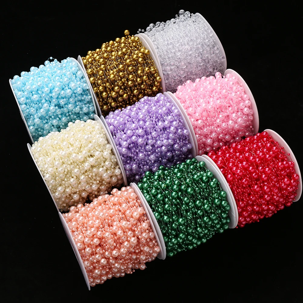 Elegant Acrylic Bead Chain for Decoration and DIY Projects - 5M Long