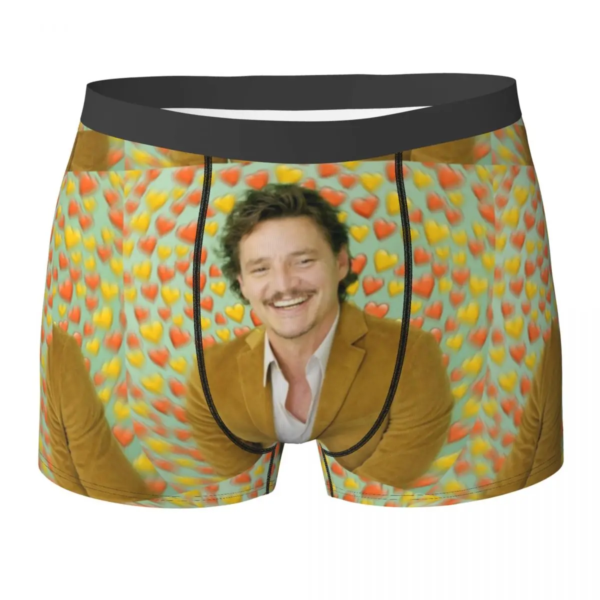 

Funny Boxer Pedro Pascal Smile Shorts Panties Men's Underwear Mid Waist Underpants for Male Plus Size