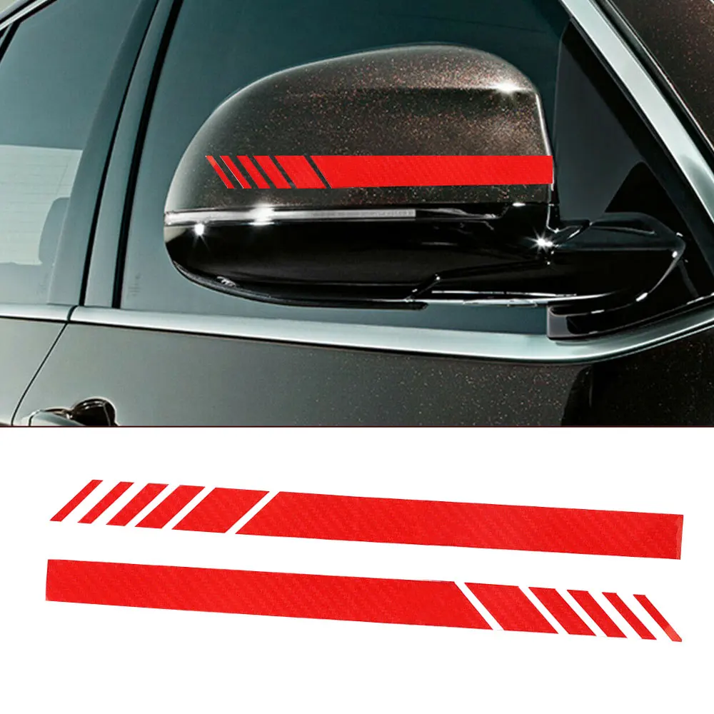 

Rearview Mirror Decoration Red Carbon Fiber 5D Sticker Stripe Decal Sticker Car Decoration Accessories Self-adhesive Waterproof