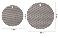Round Silicone Table Mat Extra Thick Placemat Open Cans Honeycomb Hot Pad Coffee Cup Coaster Creative Kitchen Pot Holder S/L 6