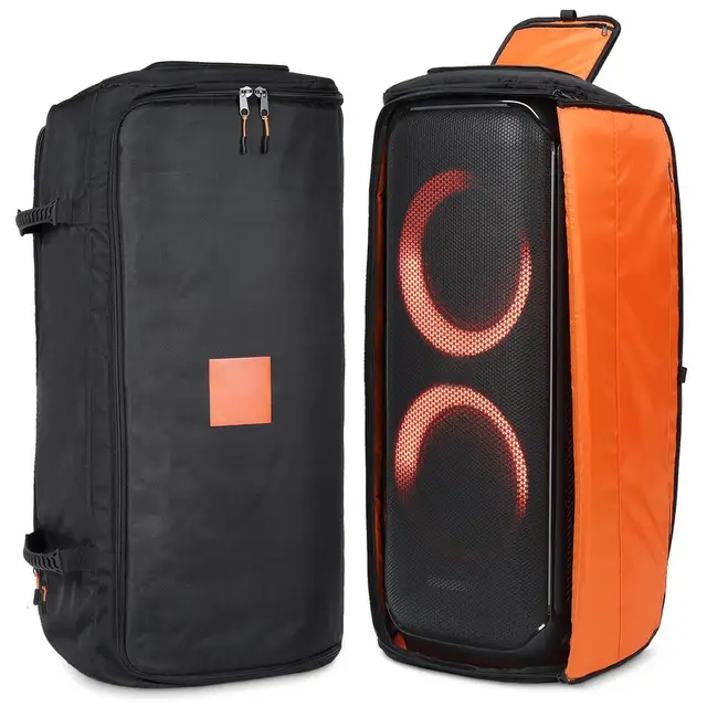 Borsa Per Altoparlante Con Tracolla - Custodia Trasporto Leggera, Nylon 600D, Tasche Laterali, Nero - Foto 12