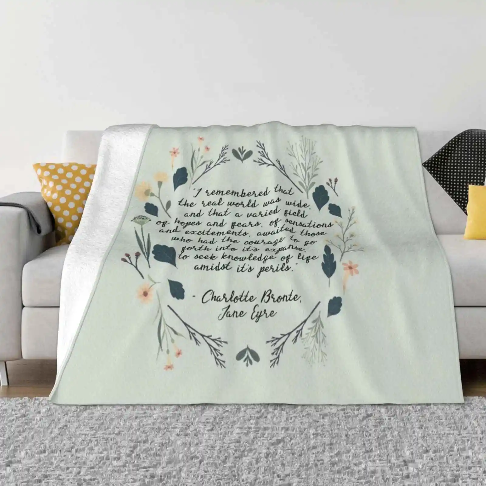 

The World Was Wide Creative Design Light Thin Soft Flannel Blanket Jane Eyre Classics Charlotte Bronte Wuthering Heights Bronte