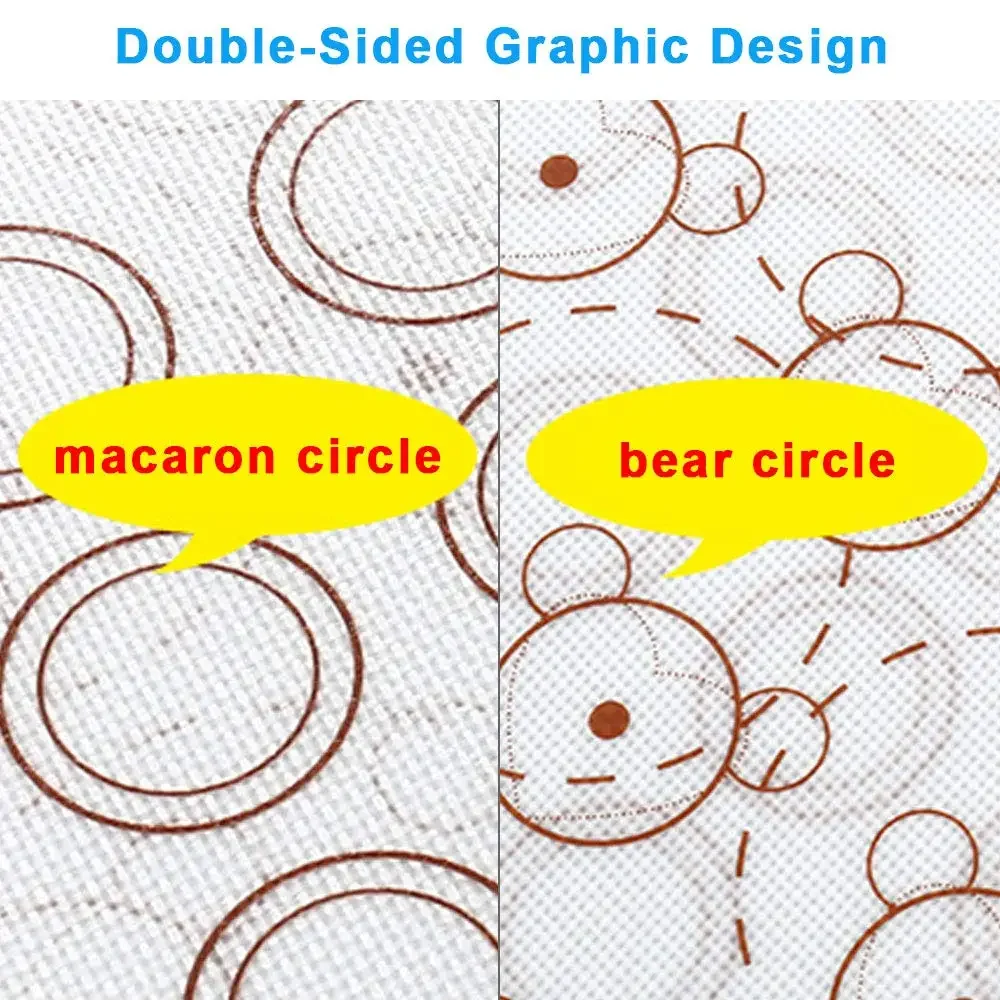 Double Sided Silicone Baking Mats Non-Stick Macaron Mat Cookie Pad Rolling Dough Mats Cake Fondant Bakeware Pastry Baking Sheet