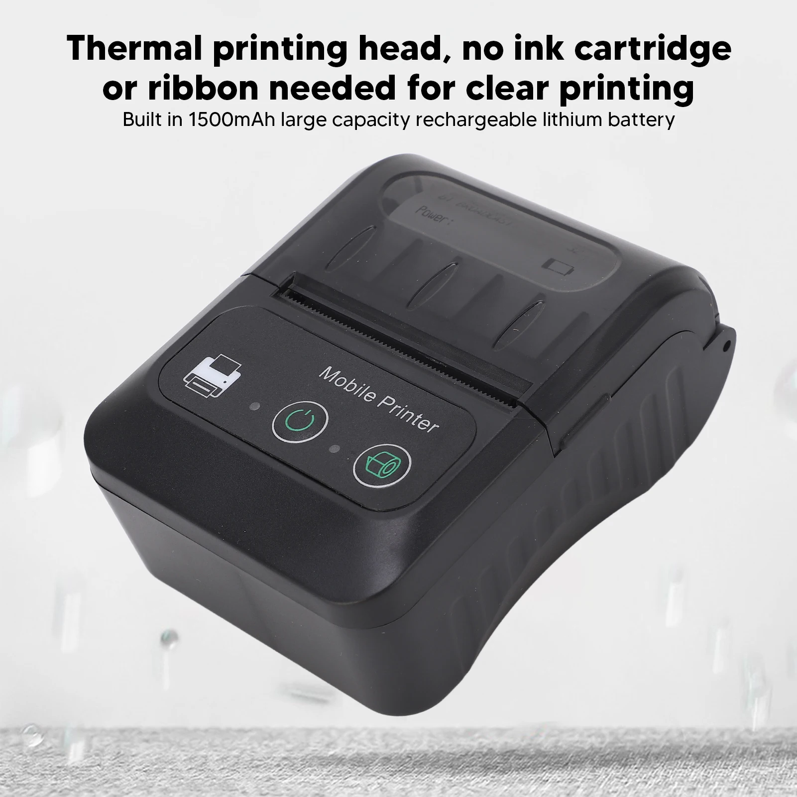 【New】58mm Portable Mini Thermal QR  Printer 2in Cordless USB Receipt Ticket Thermal Printer for Android Ticket Thermal Printer