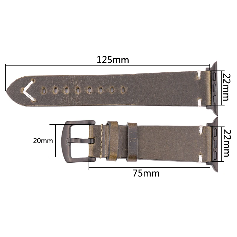 Handmade Vintage Leather Apple Watch Strap - Premium Accessories Watchband