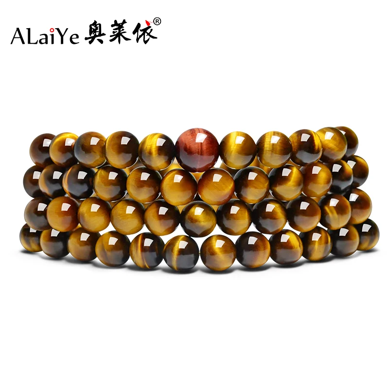 

Natural yellow tiger eye stone bracelet male tiger eye stone Buddha beads 108 wood stone plate to play rosary necklace wholesale