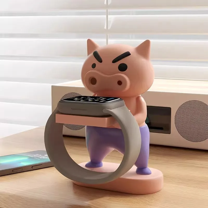 Cartoon Pig Design Watch Stand for Apple Watch - Cute Desktop Nightstand Display Holder and Charging Dock