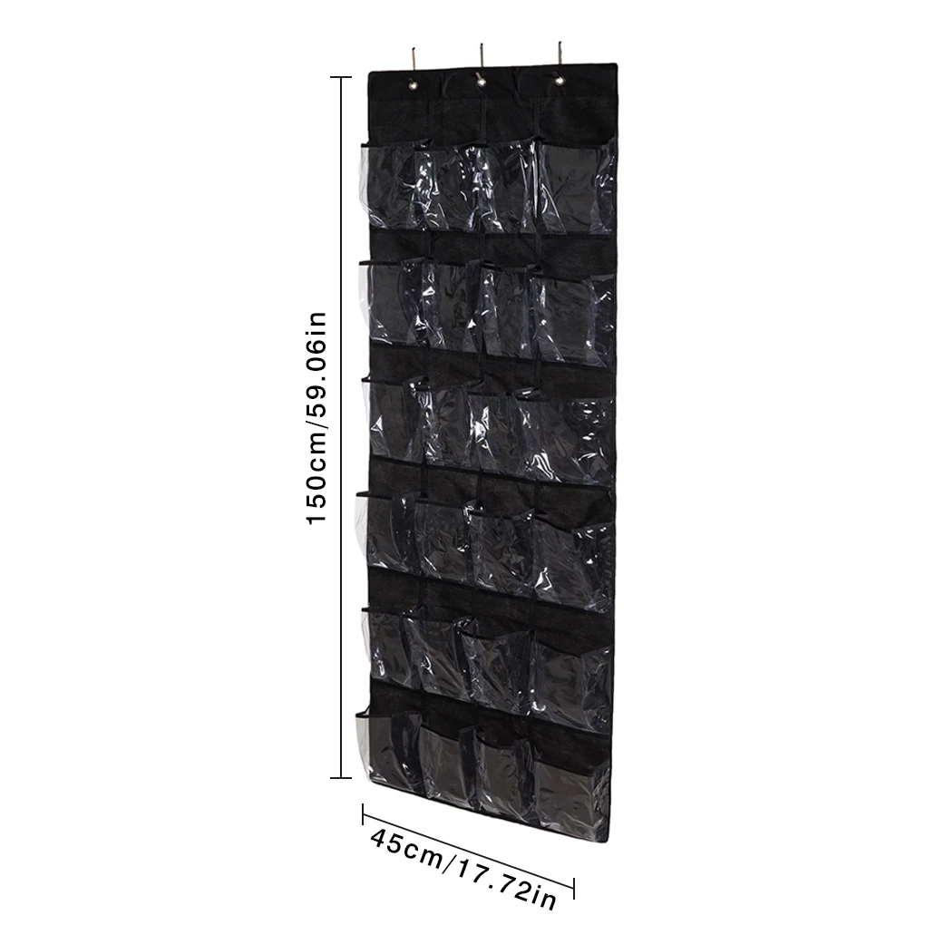 24 Grid Over Door Hanging Organizer Convenient Storage Holder Rack Closet Shoes Keeping Non-woven Door Shoe Storage Bag
