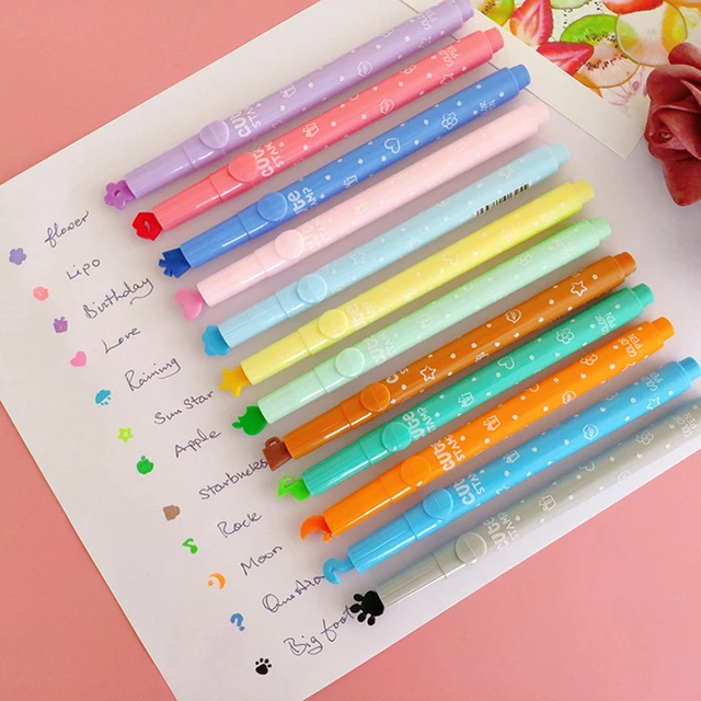 6Pcs/set Cute Star Stamp Highlighter Color Marker DIY Hand Account Painting  Writing Pen Office Stationery Drawing Supplies - AliExpress