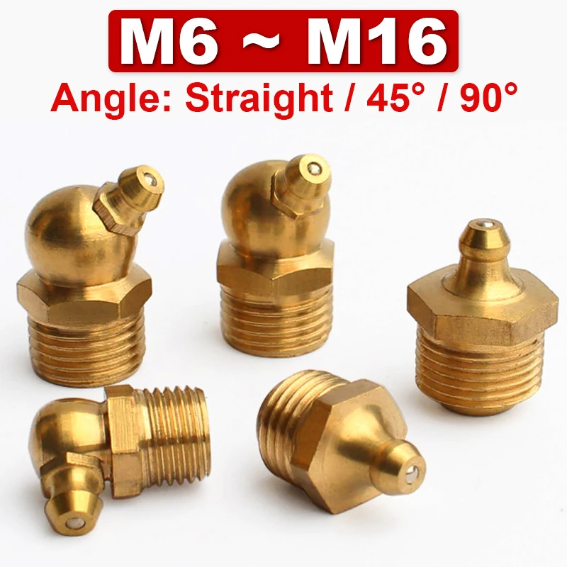 M4/M5/M6/M8/M10/M12/M14/M16 Messing Fett Nippel Fitting 