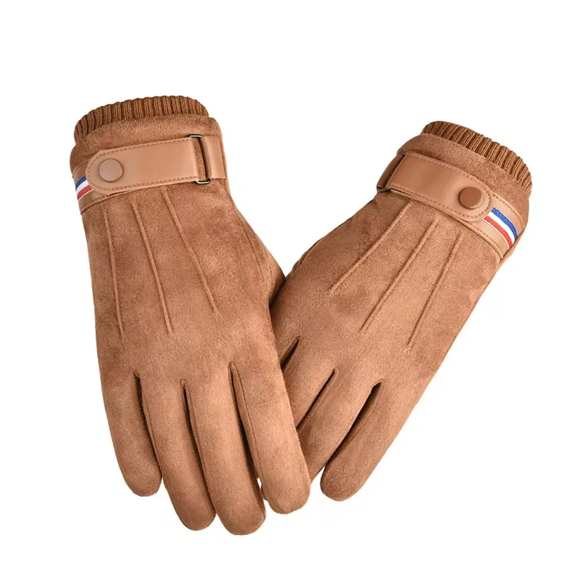 Men's Winter Warm Gloves Suede Split Military Finger Driving Ski