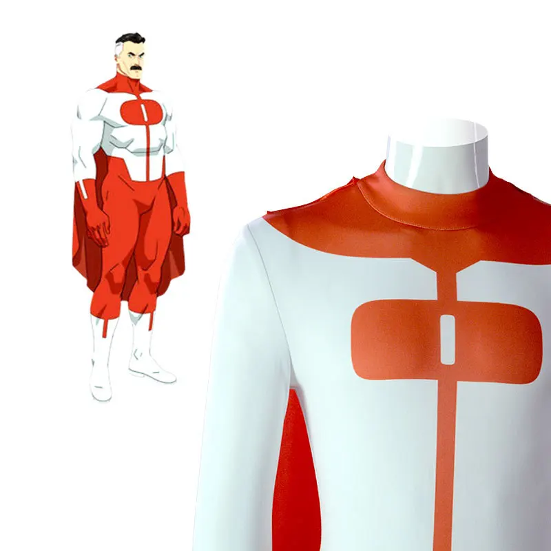 Invincible Mark Grayson Bodysuit with Cape Cosplay Costume for Men (Unofficial)