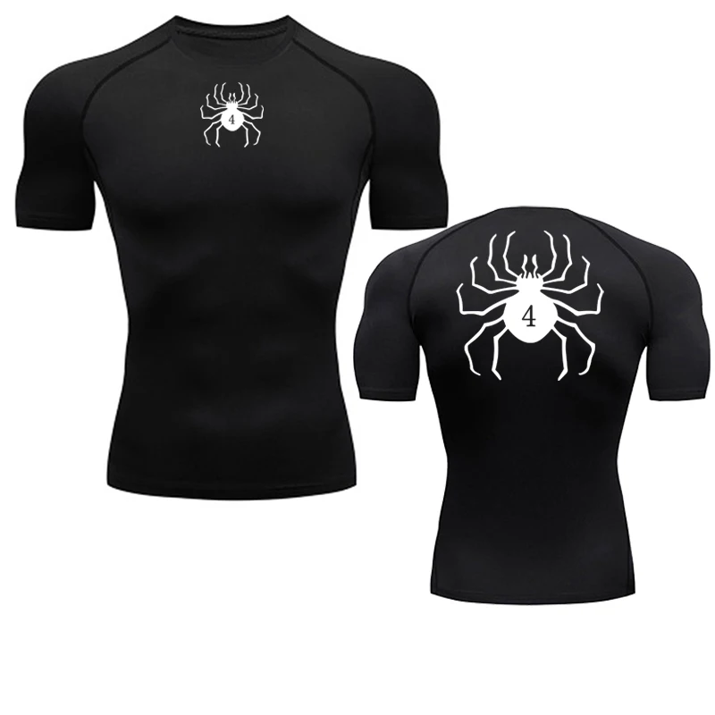 Spider Print Men's Compression Workout T-Shirt