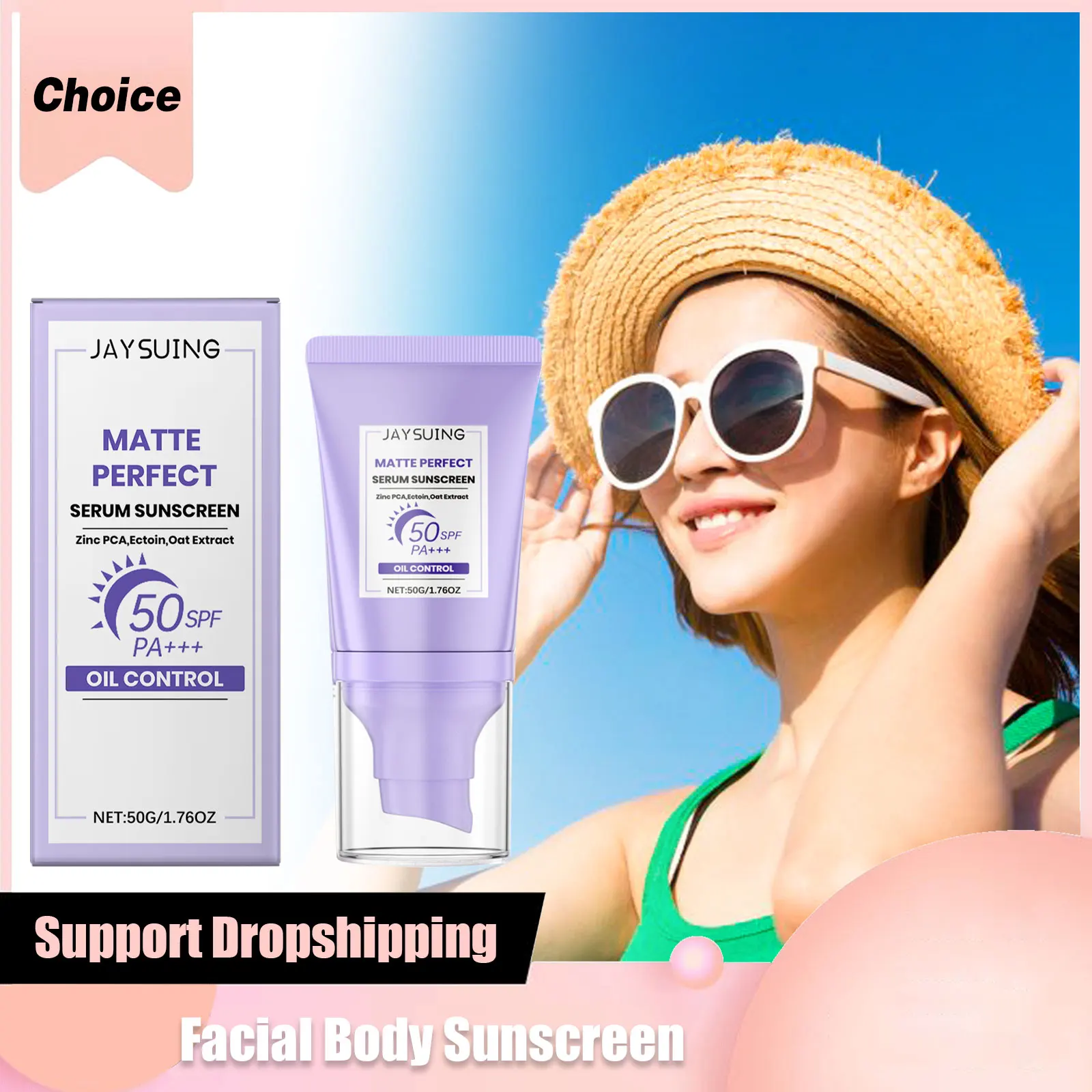 Spf50+ Sunscreen Solar Blocker Skin Whitening Cream Facial Mild Brightning Moisturizer Serum Anti UV Sun Block Isolation Lotion
