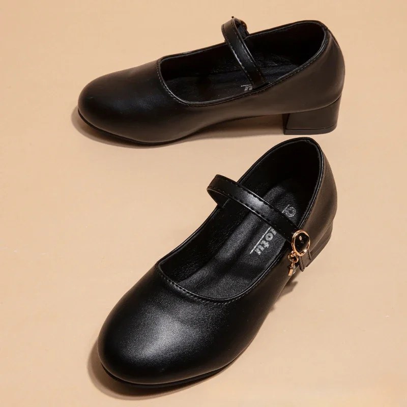 Fashion Girl Princess Shoes Comfor Kids Leather Shoes Anti Slip Girls' Shoes Soft Soled Child Shoe Simple Girls Leather Shoe 4