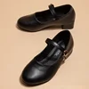 Fashion Girl Princess Shoes Comfor Kids Leather Shoes Anti Slip Girls' Shoes Soft Soled Child Shoe Simple Girls Leather Shoe 4