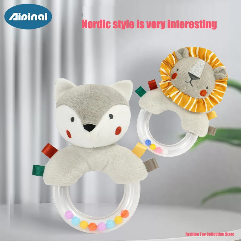 Campana de peluche nórdica 3D suave para bebé, sonajero suave para