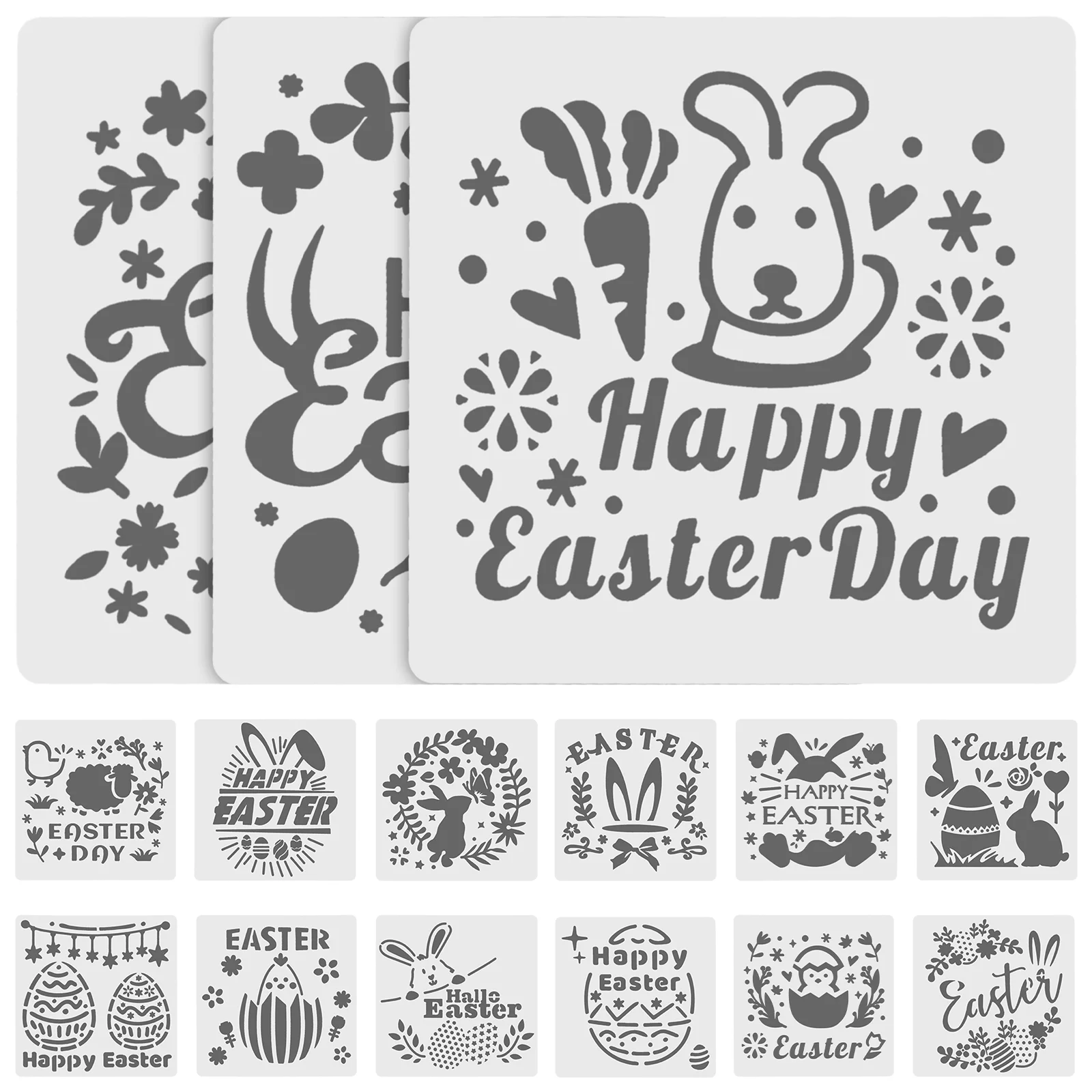 

15 Pcs Easter Template Stencils Cake Decorative Wall for Painting The Pet Spring Kids