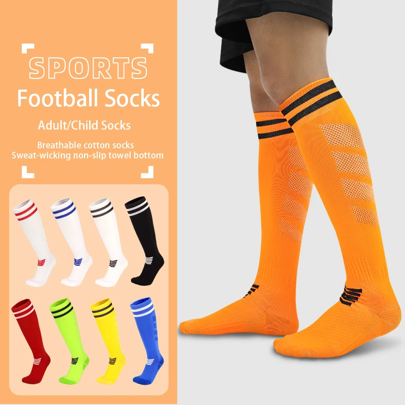 2022 Summer Thin High-Tube Football Socks Men's Knee-High Two-Pole Breathable Adult Sports Socks Training Socks coral fleece socks for women high tube sock high quality skin friendly warm solid female knee high socks winter 2022 bannirou