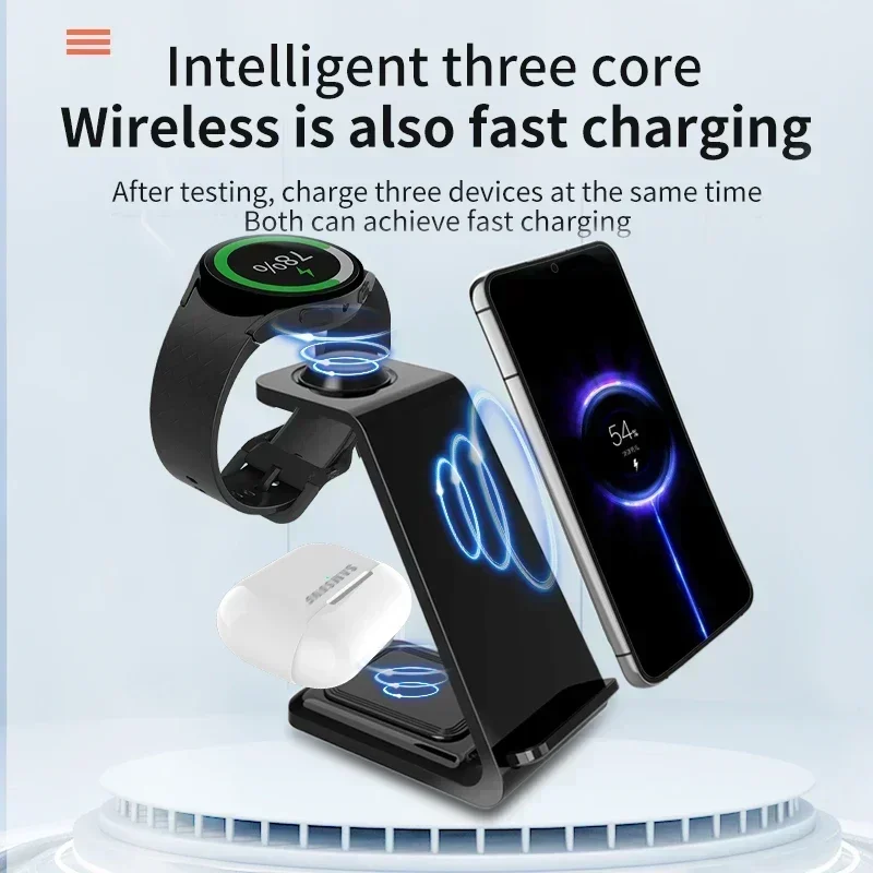 3 in 1 100W Travel Wireless Chargers For Samsung Galaxy S24/S23 Watch 7/6 Classic 5/4/3/2 Ultra Buds 3/2 Pro Plus Fast Charging