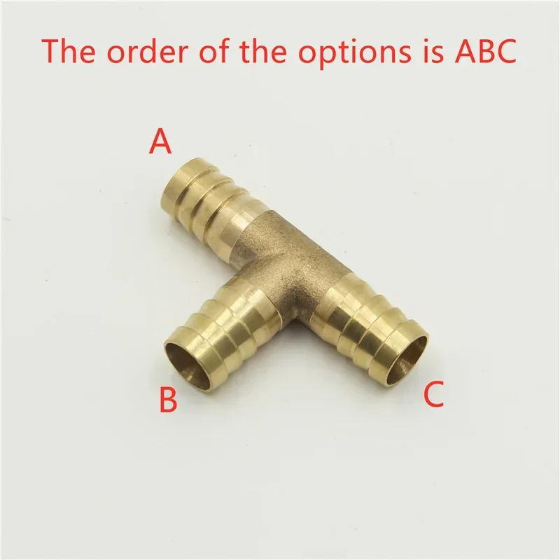 Pipe fitting brass pagoda barb equal / variable diameter 3 Way T-type 4mm 5mm 6mm 8mm 10mm 12mm 14mm 16mm oil / water gas