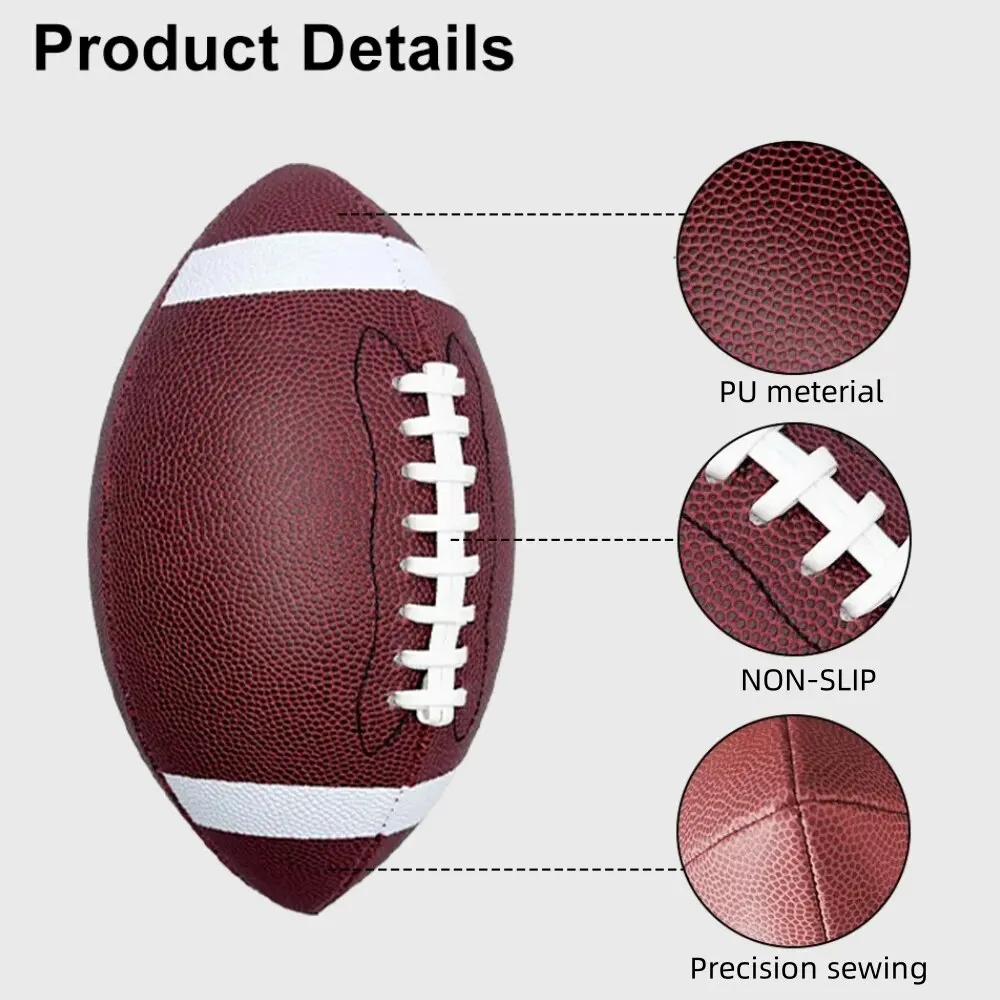Rugby ball Rugby Adult Youth Group Training Competition Sports PU Rugby Anti Slip Easy to Handle American Football