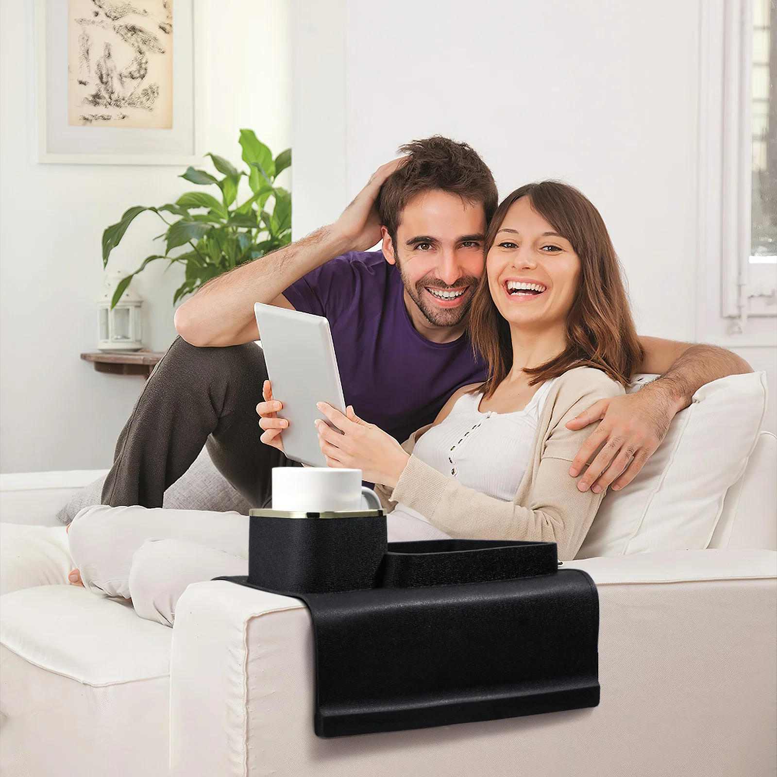 Sofa Tray Arm Rest Table Cup Foldable Sturdy Silicone Drink Holder for Arm Rest Cup Holder For Couch Couch Armrest