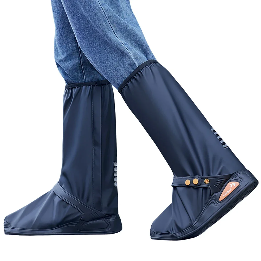 Unisex Waterproof High-Tube Motorcycle Rain Boot Covers Wear-Resistant Outdoor Travel Motocross Riding Sport Shoe Covers