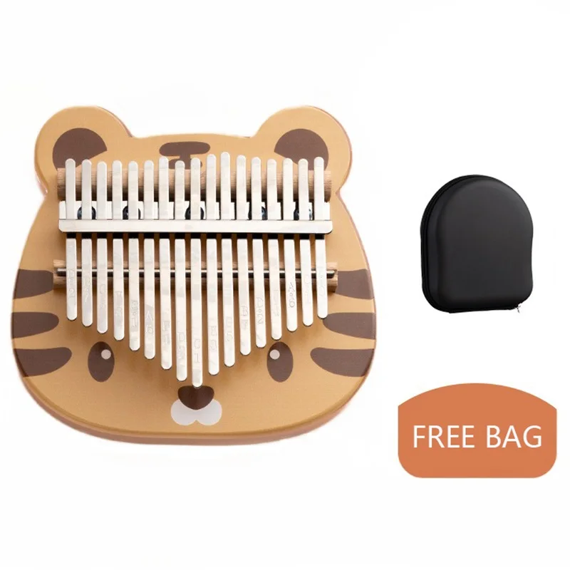 17 Key Decoration Kalimba Professional Musical Mini Wood Children Kalimba Bear Resin Mini Decor Sticker Piyano Keyboard Music