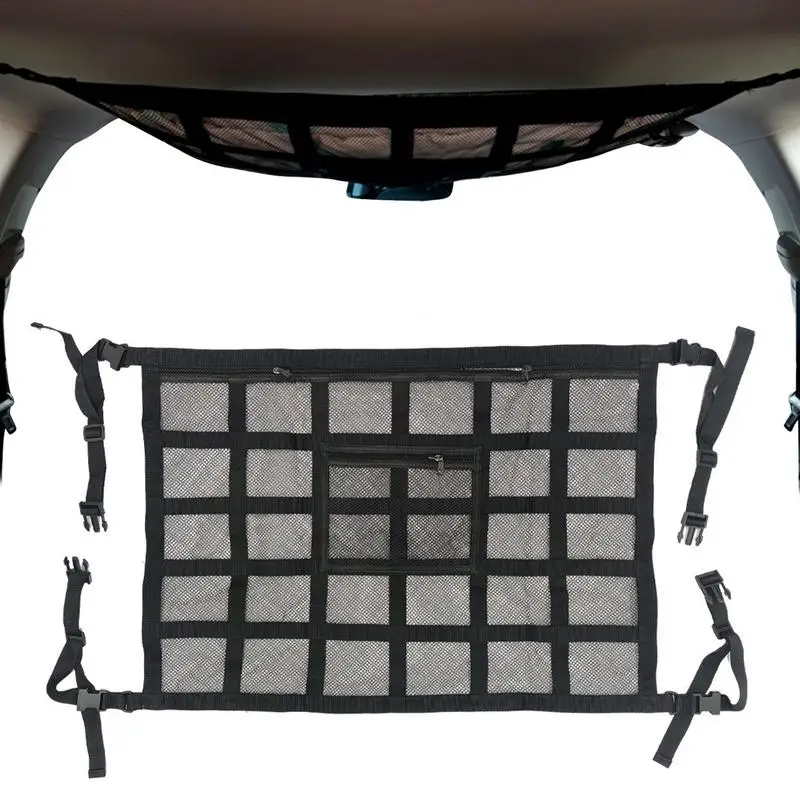

Car Roof Cargo Net Mesh Storage Net For Car Mesh SUV Roof Organizer Long Trip Storage Bag Car Camping Essentials Cargo Net For