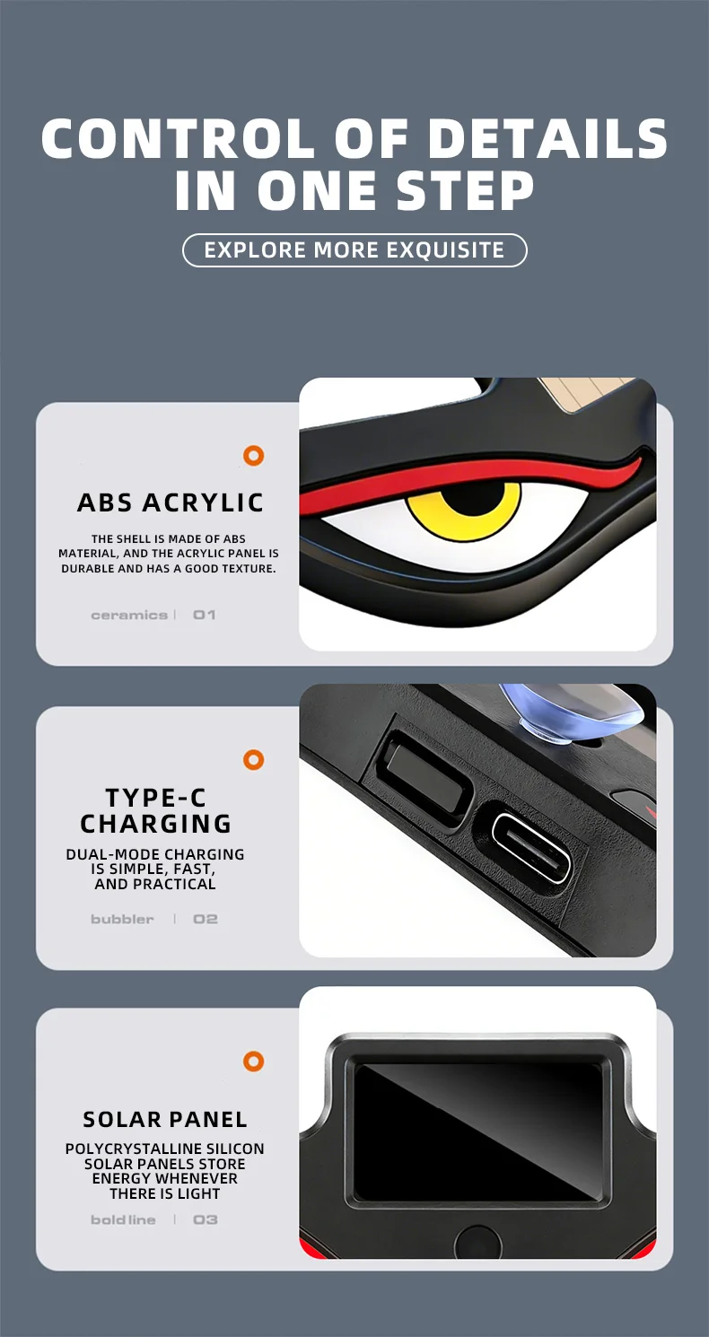 Solar Powered Car Neon Light Wireless Cool DEMON EYE Led Ambient Light Suction Cup USB Rechargeable Atmosphere Breathing Lamp