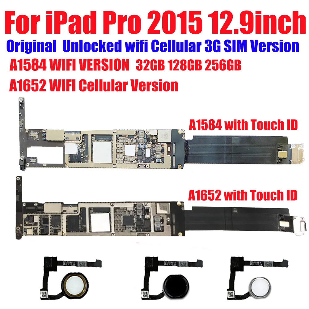 A1652 for IPad Pro 12.9 Logic Board Motherboard A1584 WLAN Unlocked