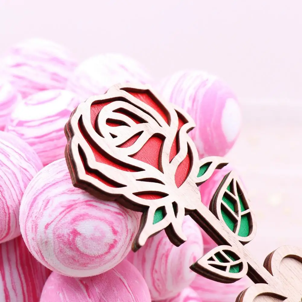 

Wooden Rose Decor Wooden 3d Carved Rose Flower Desktop Ornament Romantic Mother's Day Gift Stable Round Base Decoration Rose