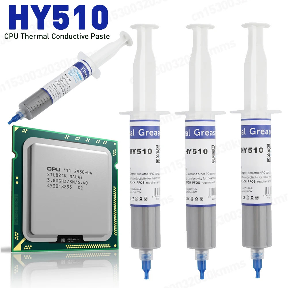 Thermal Paste for GPU CPU HY510 Thermal Conductive Compound Silicone Grease Paste for GPU CPU Chipset Cooling Grey Cooler