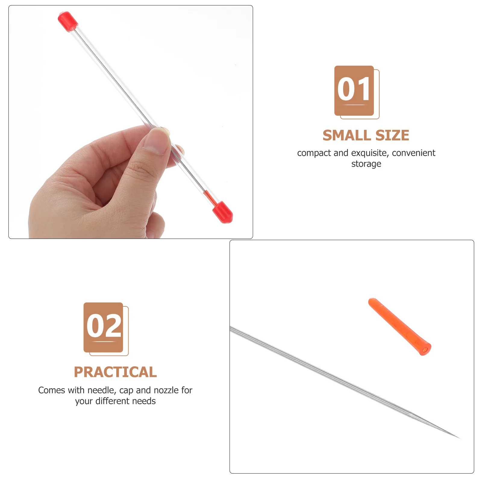에어 브러시 깍지 팁 교체용 스테인레스 스틸 바늘 교체, 03mm, 5 개