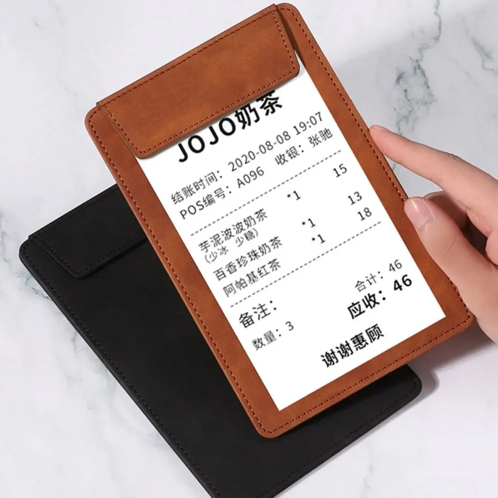 1pc 내구성 있는 스웨이드 메뉴 와인 홀더 PU 가죽 A4/A5/A6/A7/B5 파일 폴더(펜 삽입형) 쓰기 패드 학교 사무실용