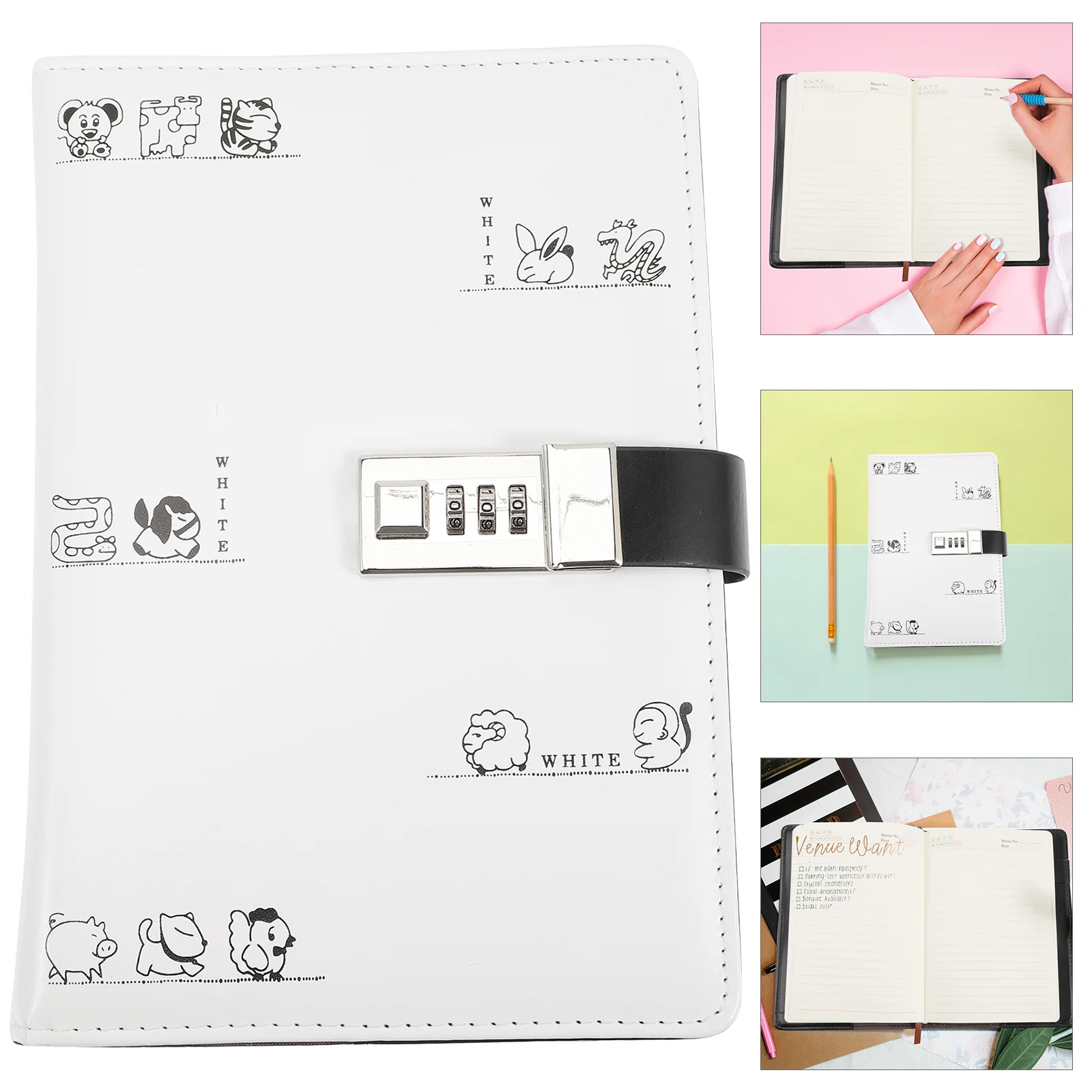 Password Notebook Inner page combination With Lock Journal Simple Student Handbook Travelers Stationery Office School Supplie