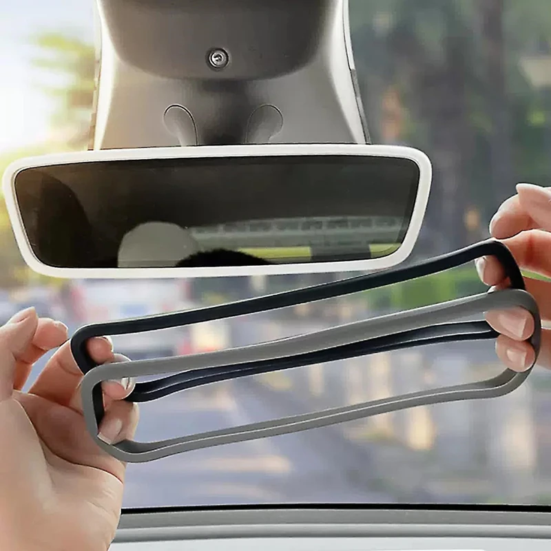 Silicone Rear View Mirror Protective Frame Edge Cover Rearview Mirror Protector Car Interior Accessories For Tesla Model Y / 3