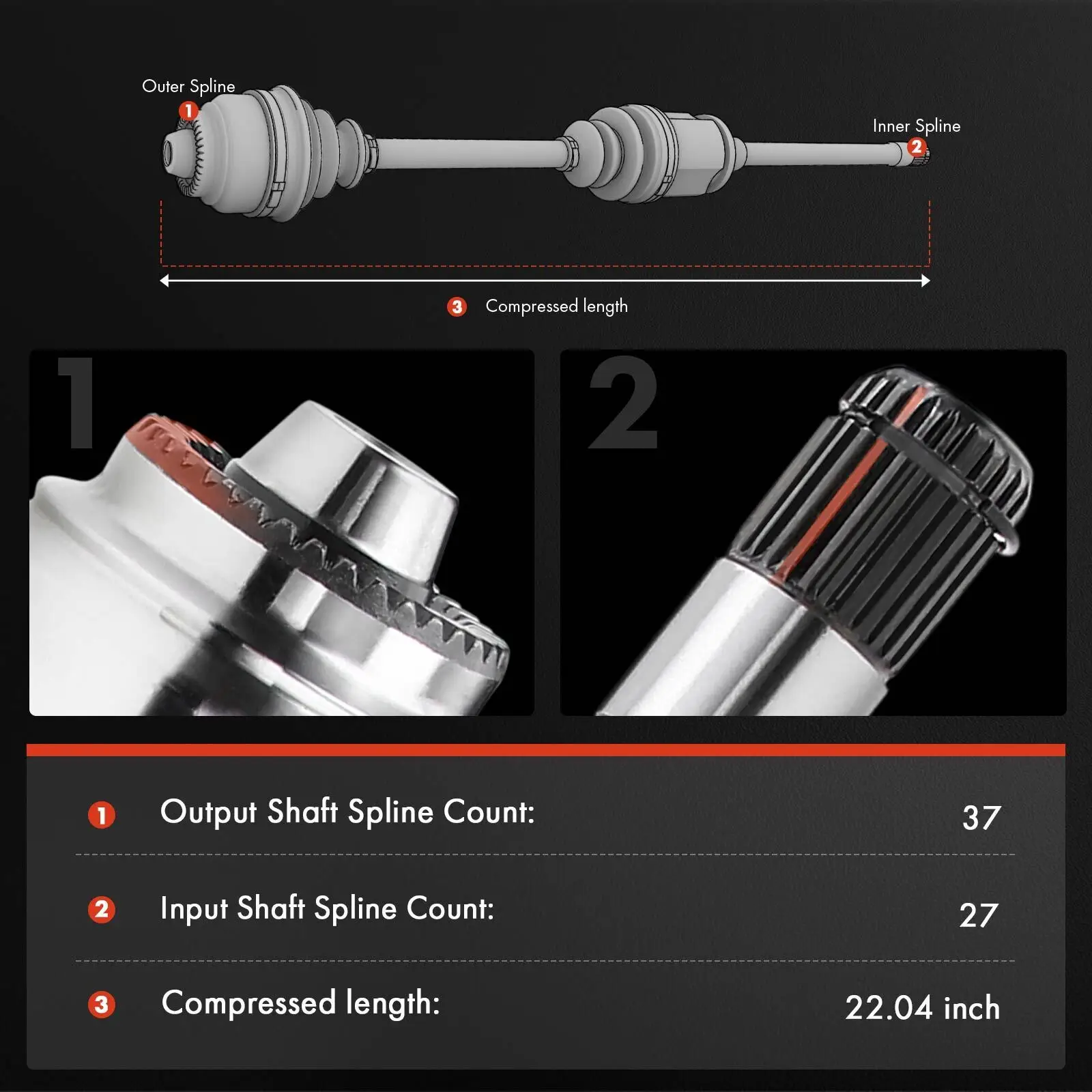 CV Axle Shaft Assembly For BMW F10 F12 F13 528i 535i 640i xDrive Front Driver 31607618681