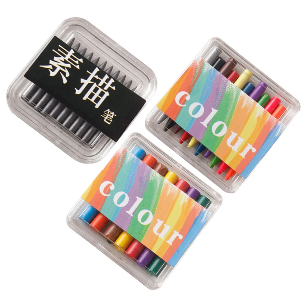 

3 Boxes Pens For Wax Crayon Sets Pens For Wax Sketch Pencil Pens For Wax Drawing Colored Pencils Portable Color Pencils