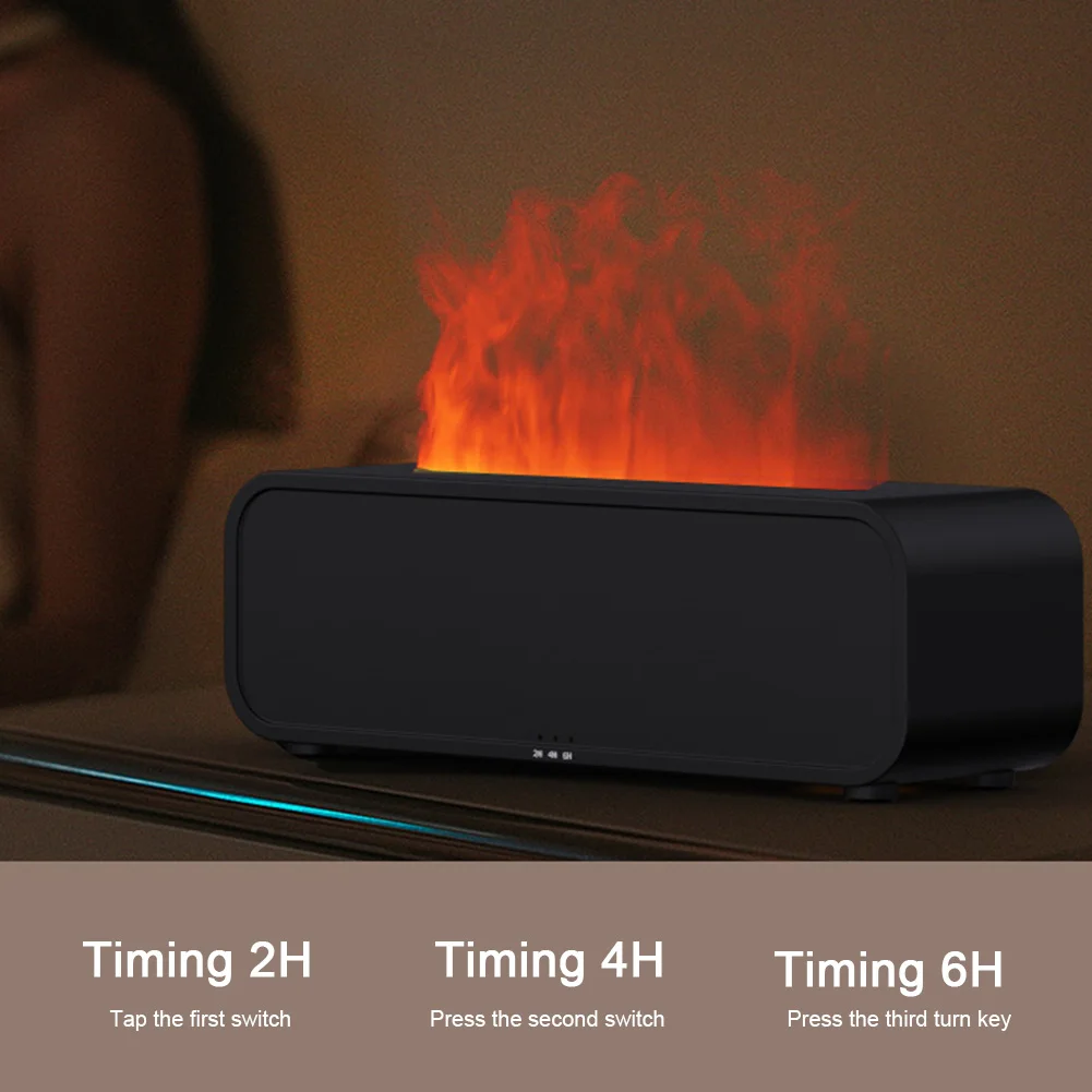 Colorful Flame Air Aroma Diffuser Humidifier Remote Control Dynamic Sound Pickup Aromatherapy Diffuser Ultra-Quiet Yoga Spa