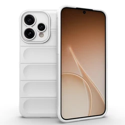 Anti - Shock Heavy Duty Silicone Back Case - Rugged Armor Rubber Design for OPPO Reno 15c (White)