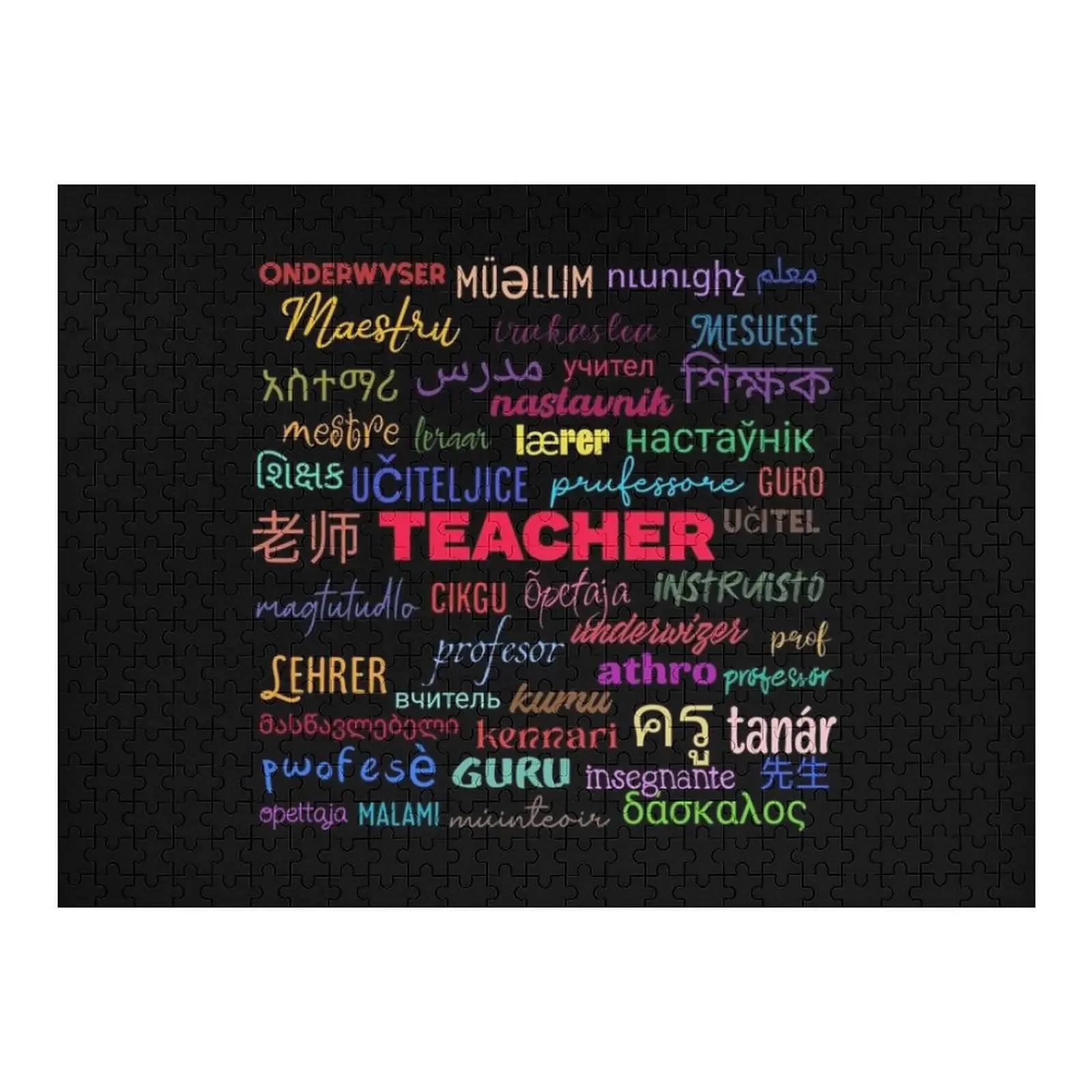 TEACHER IN DIFFERENT LANGUAGES teacher appreciation 2022 national teachers day 2022 Jigsaw Puzzle Personalized Gifts Puzzle