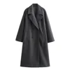 PB&ZA  2023 Autumn/Winter New Women's Wear New Fashion Casual Versatile Soft Loose Long Coat Coat 4