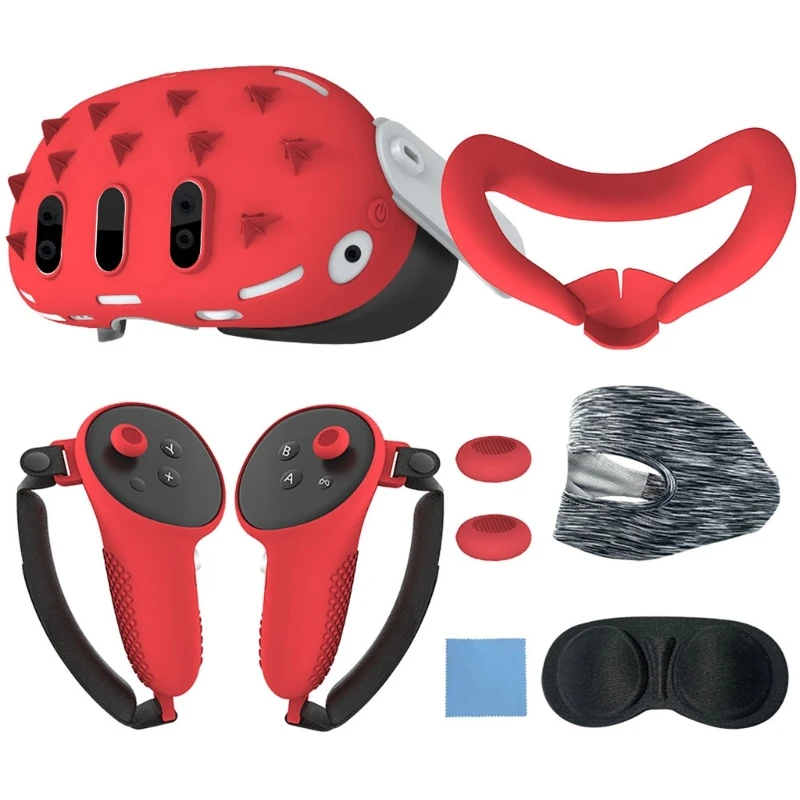

Fully Covered Silicone Case for Quest3 Headset Controller Grip Face Cover