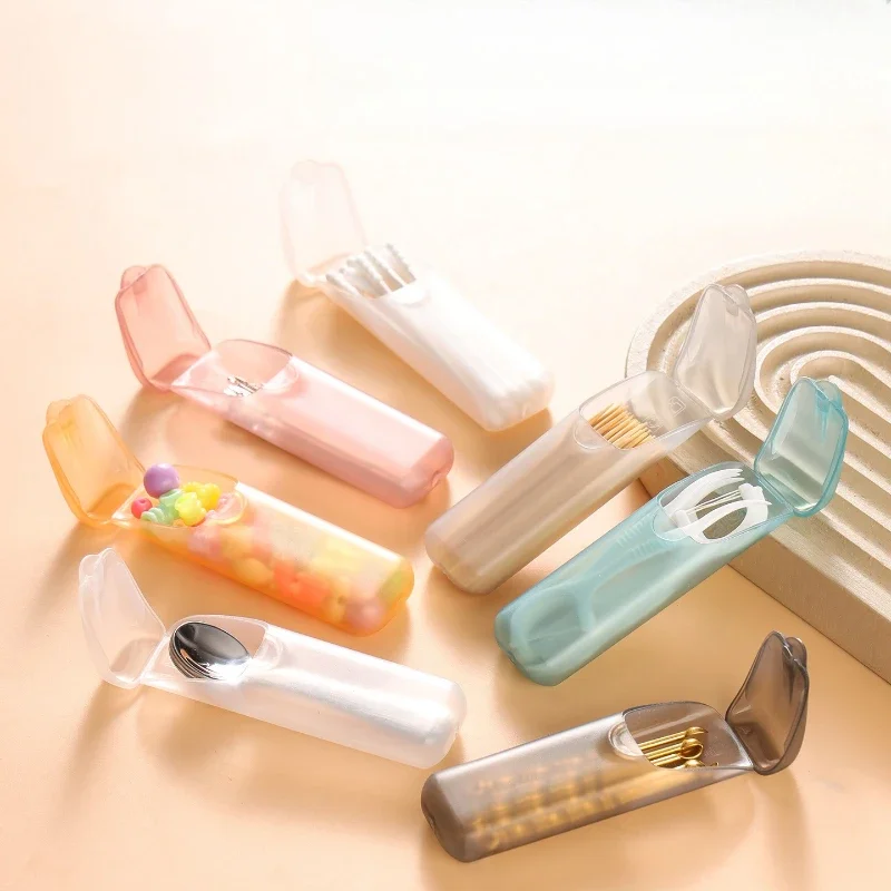 Dental Floss & Swab Case Portable Compact Pill Box Toothpick Holder Capsule Shaped Containers for Oral Care
