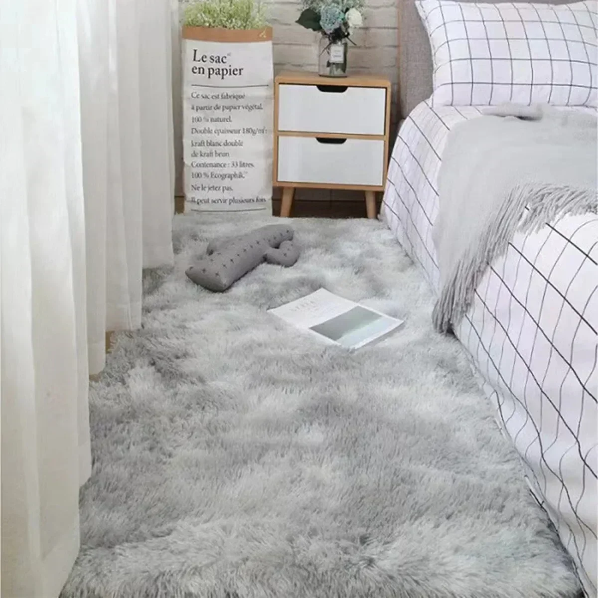 Shaggy Rugs Fluffy Woolen for Luxurious Bedroom and Living Room Decor