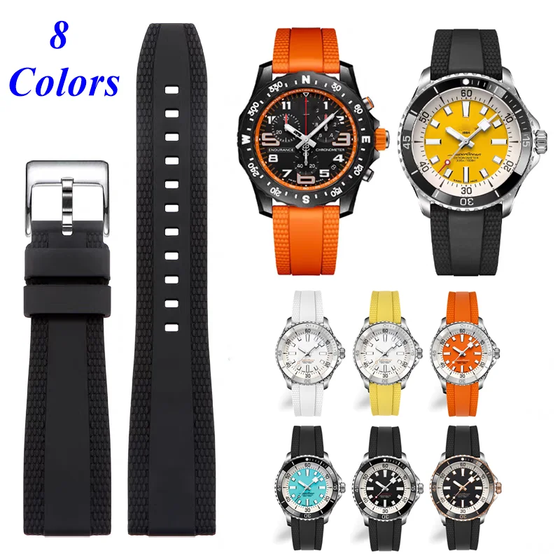 Premium Silicone Watch Strap, Waterproof Rubber Band Bracelet, 20/22mm